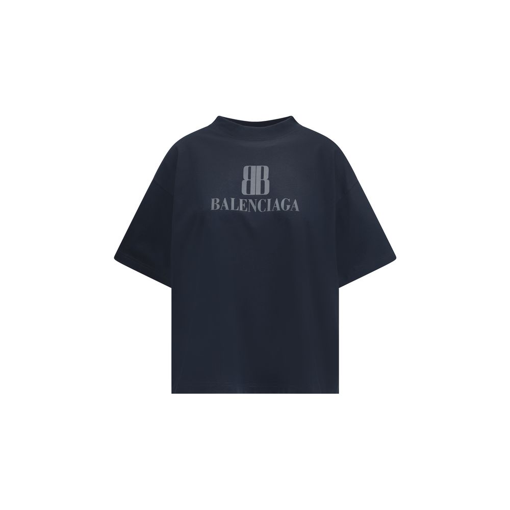 T-shirt Balenciaga logo noir