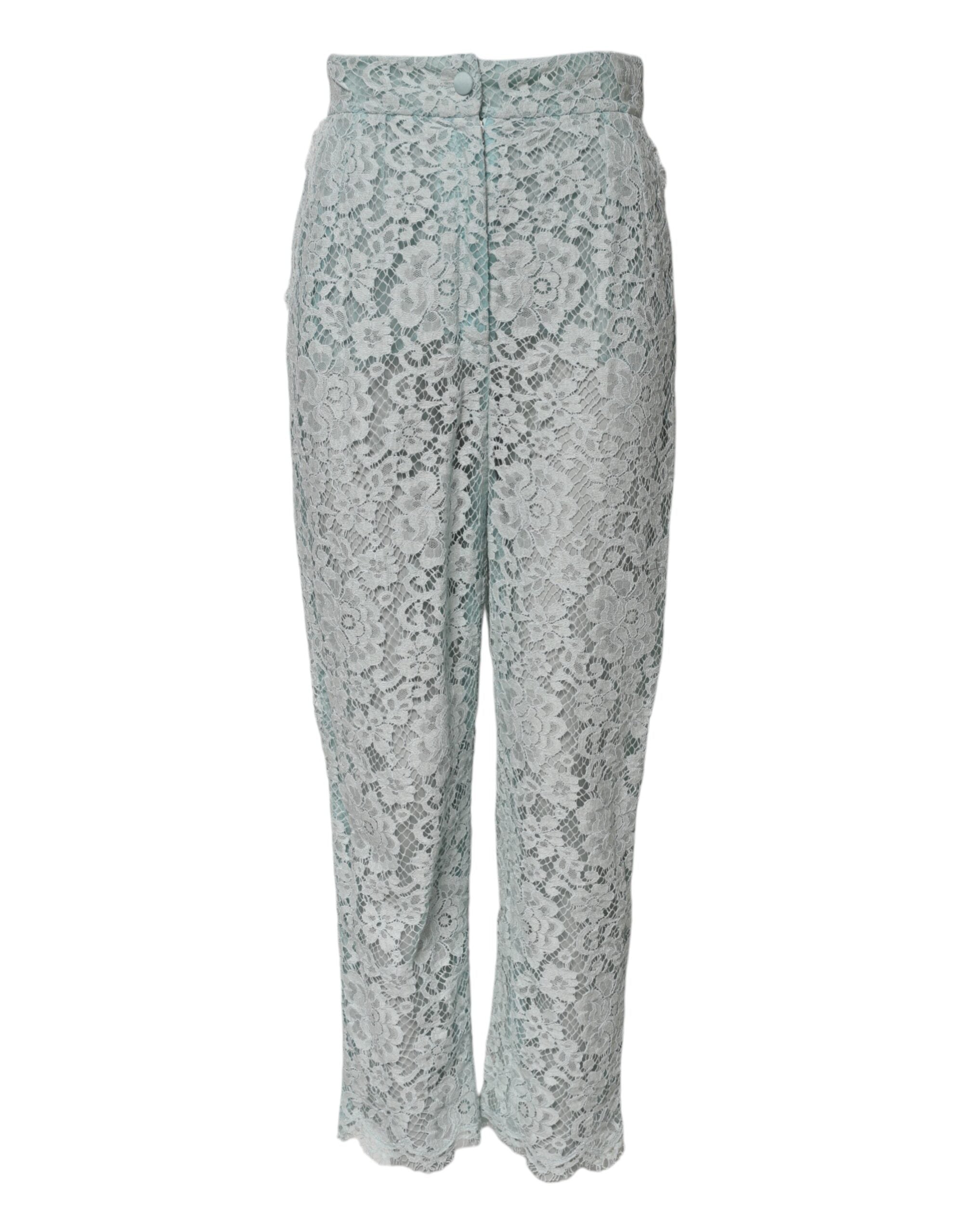 Pantalons Dolce & Gabbana fleuris verts menthe