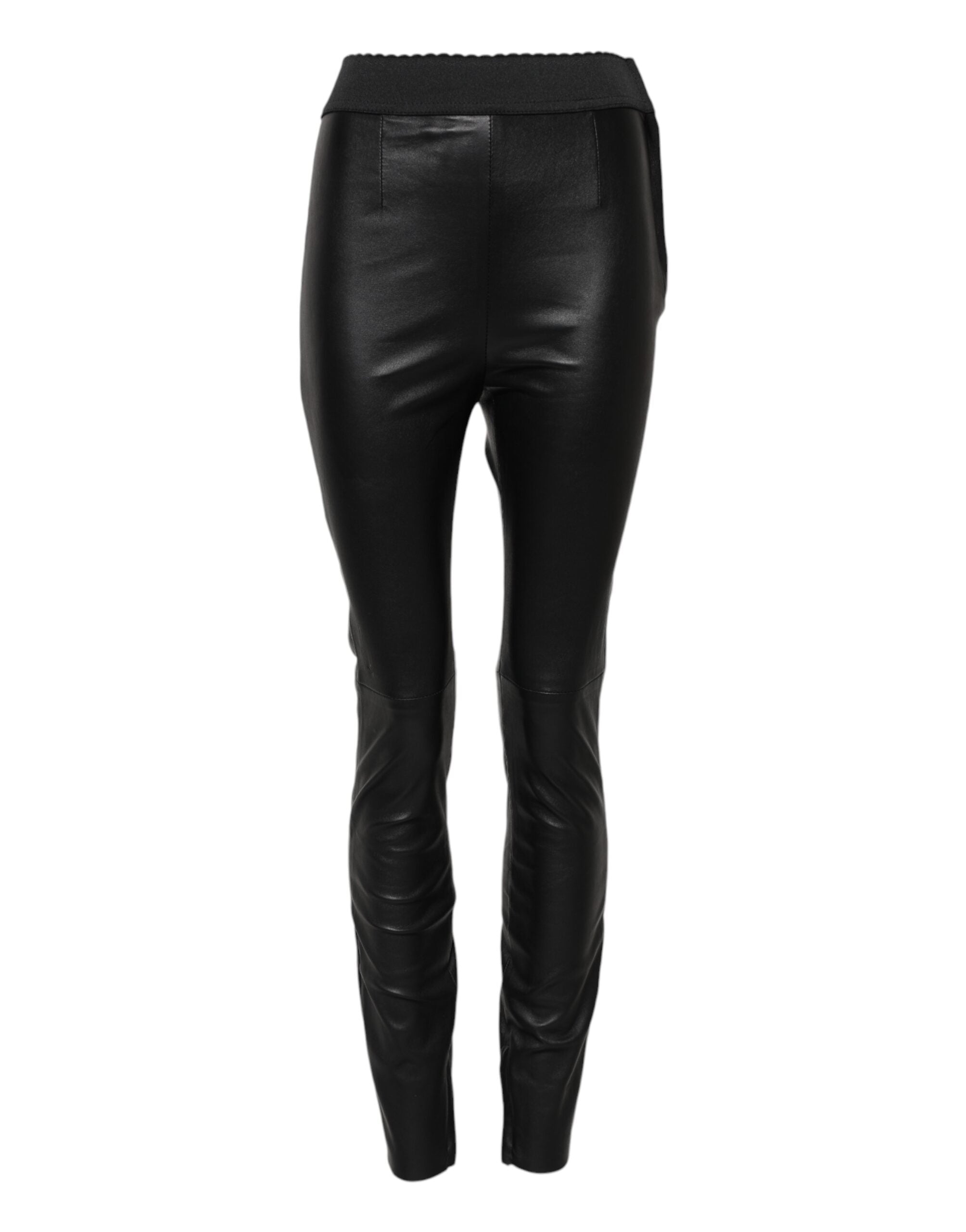 Pantalons Dolce & Gabbana en cuir noirs