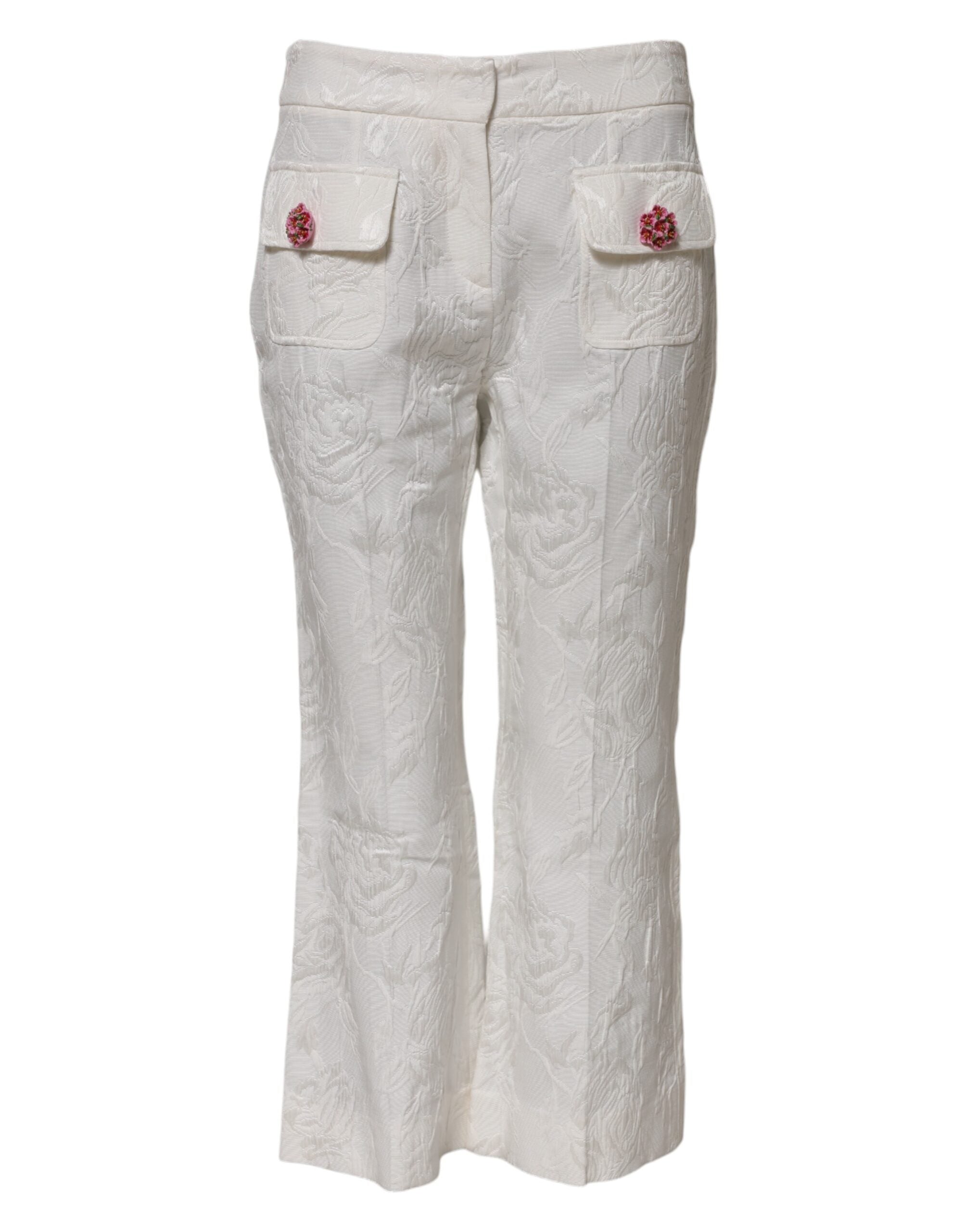 Pantalons Dolce & Gabbana floral blancs