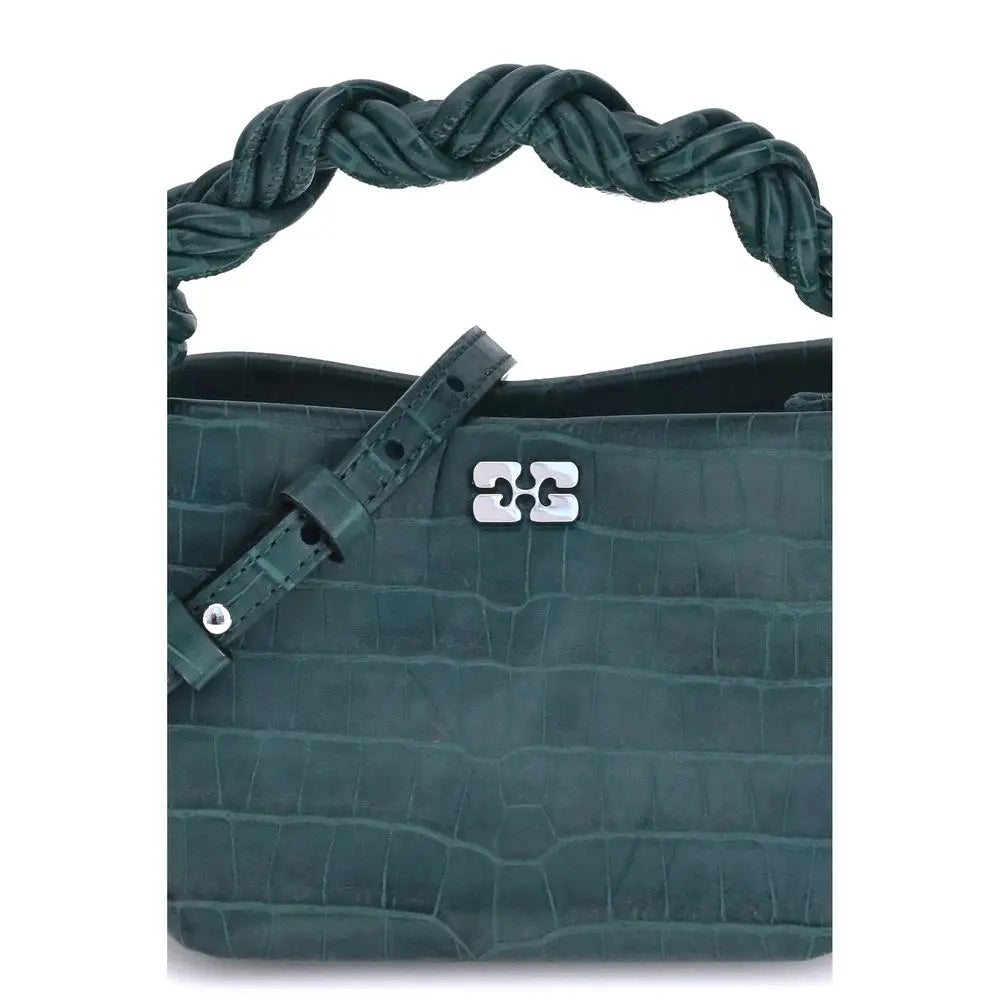 Sac Ganni mini crocodile argenté Ganni