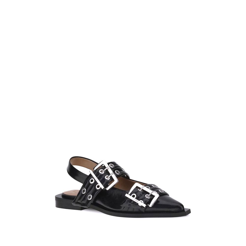 Ballerines Ganni avec straps noires