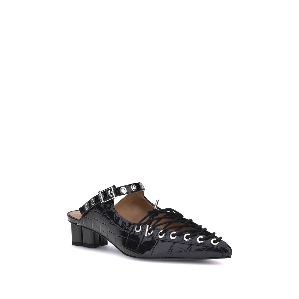 Mules Ganni Oleatex blanches