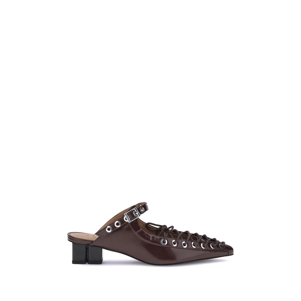 Mules Ganni Oleatex noires