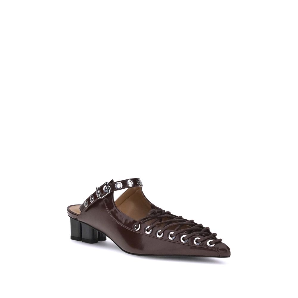 Mules Ganni Oleatex noires