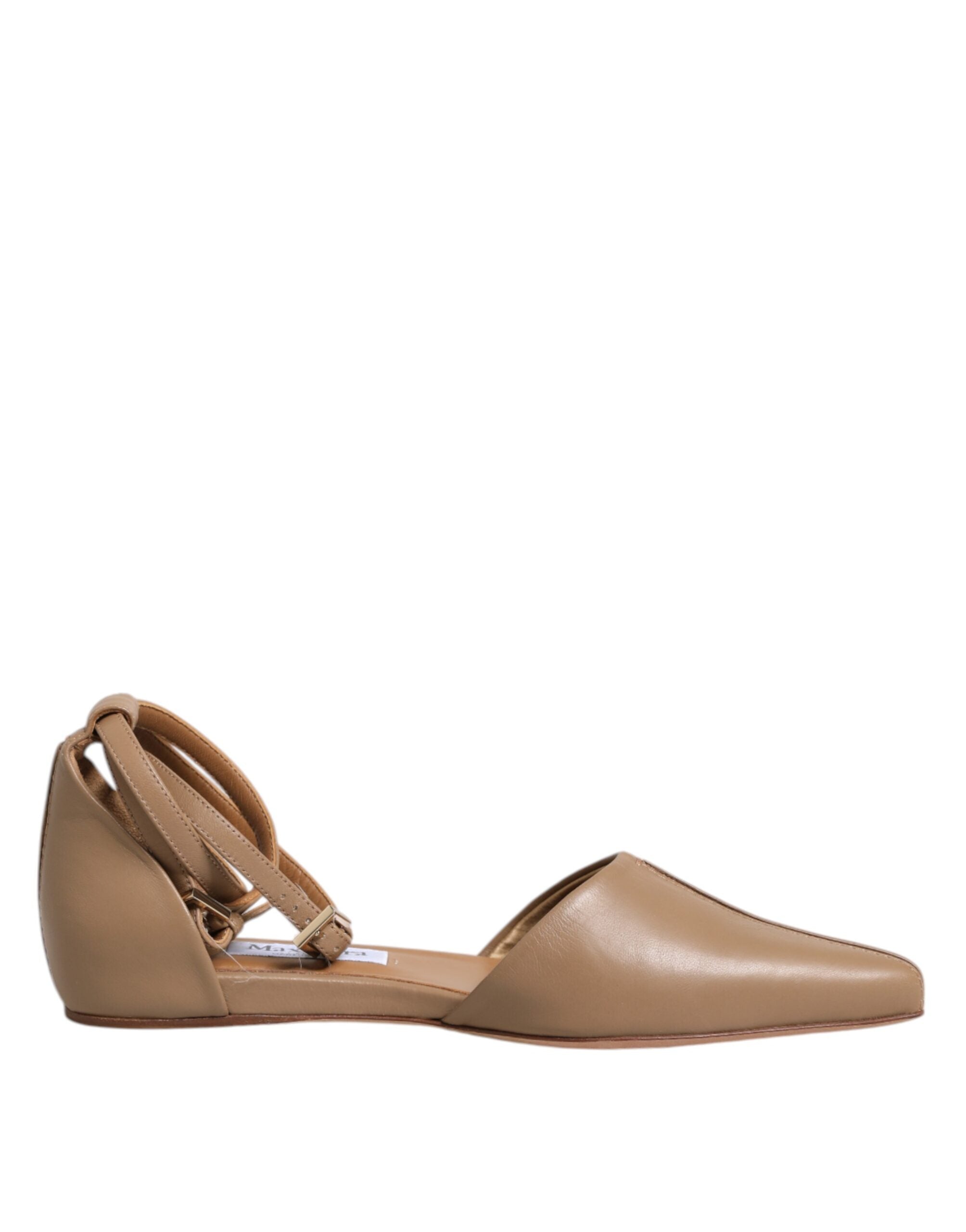 Sandales Max Mara avec bride beiges