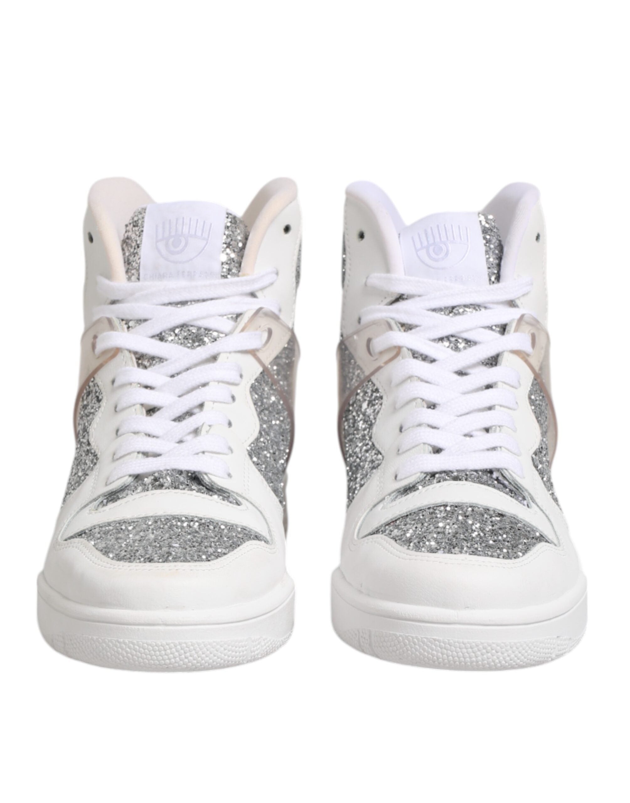 Baskets Chiara Ferragni blanches argentées