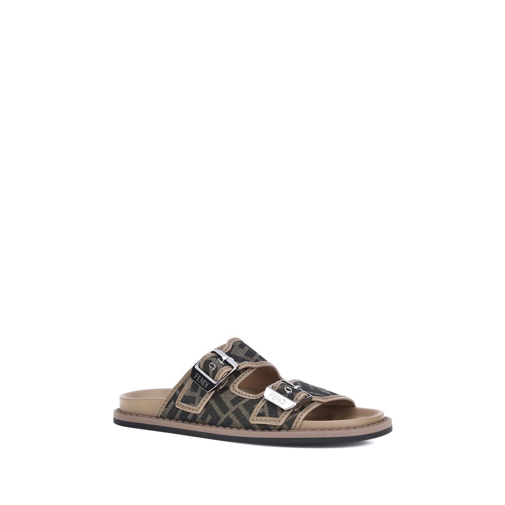 Sandales Fendi FF cuir noires