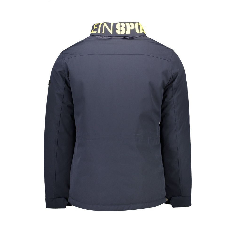 Veste bleue à capuche bleue