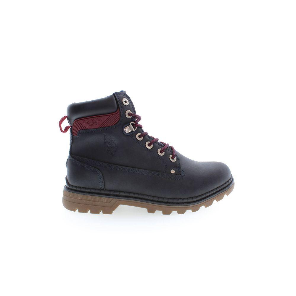 Bottines Bleu Polyester à lacets bleues