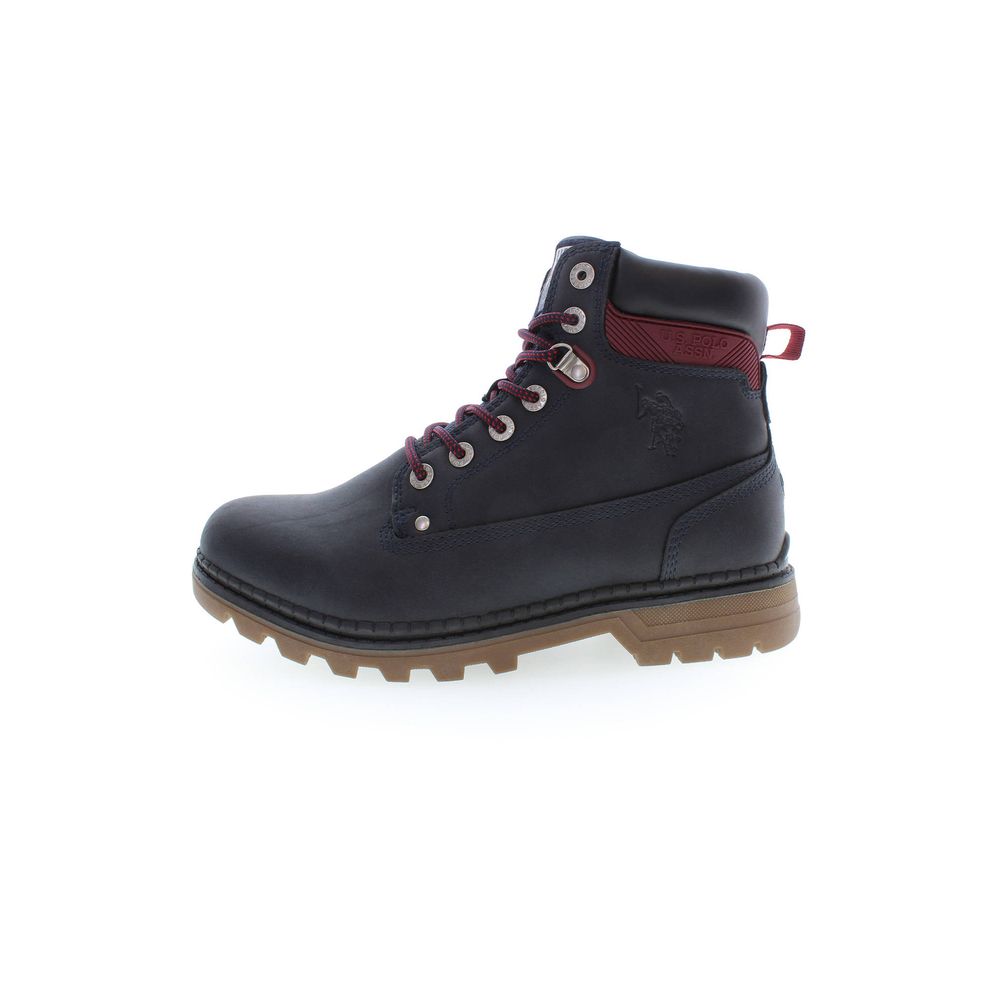 Bottines Bleu Polyester à lacets bleues