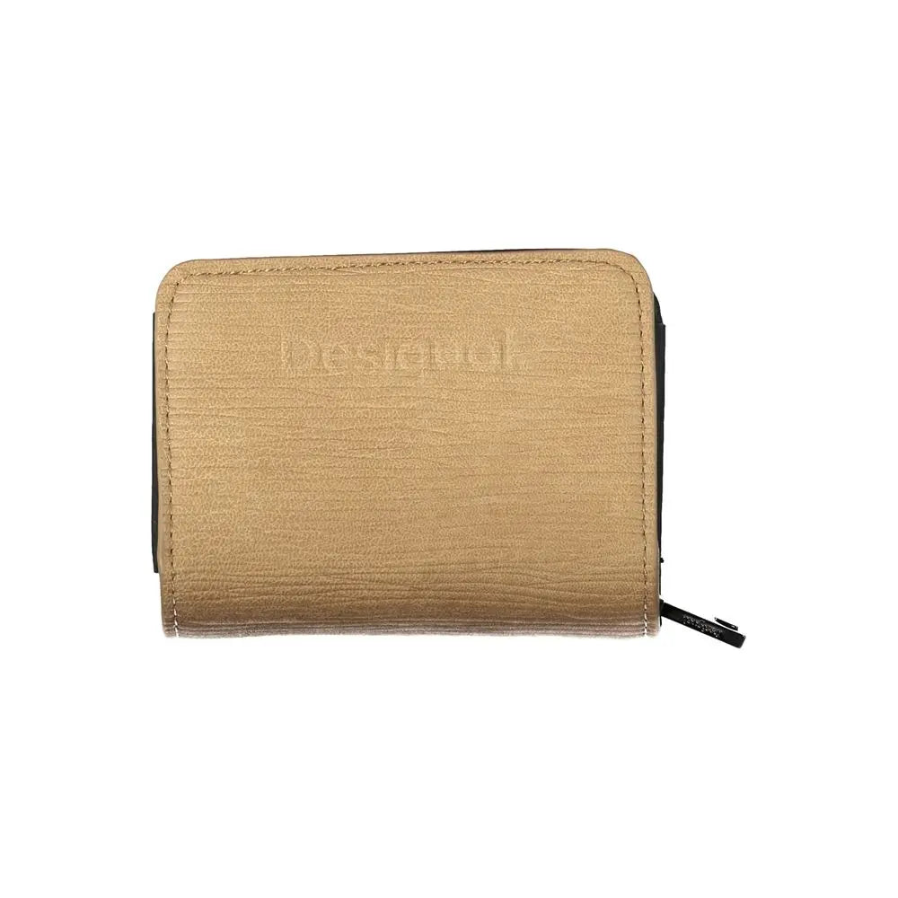 Portefeuille marron avec logo marron Desigual