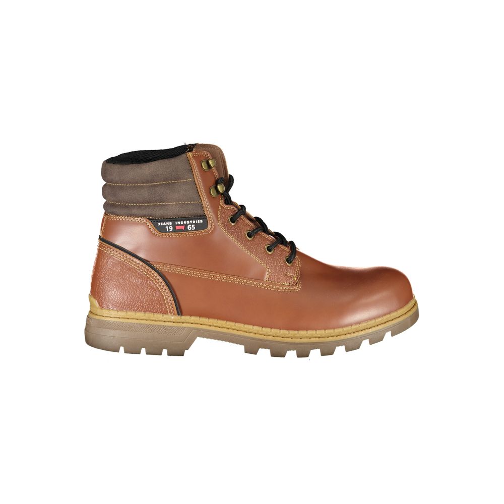 Bottines avec lacets logo brunes