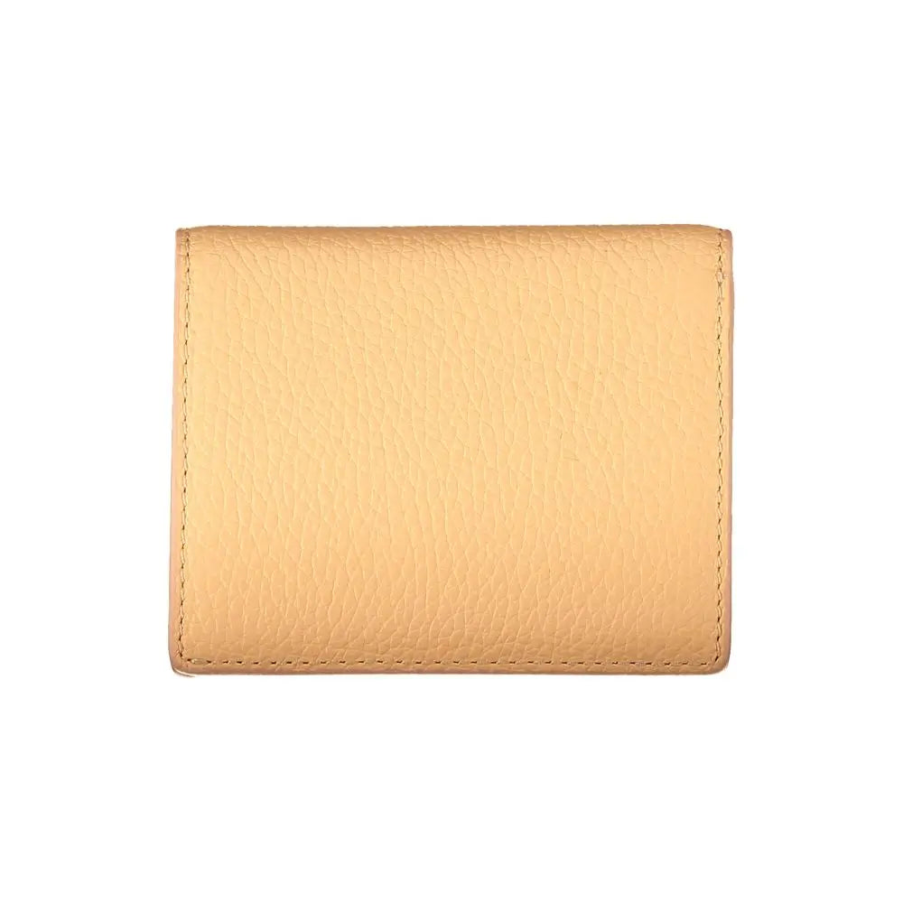 Portefeuille orange cuir avec logo Coccinelle