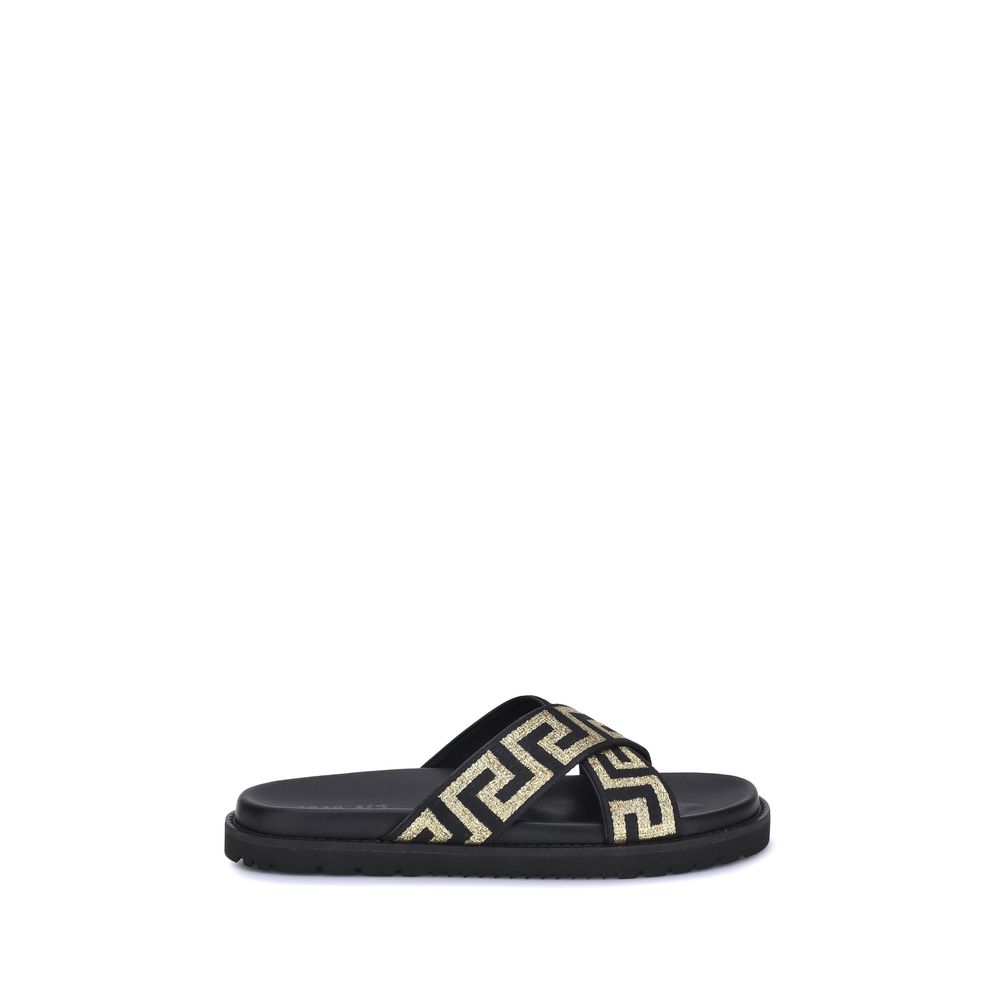 Sandales Versace Greca noires