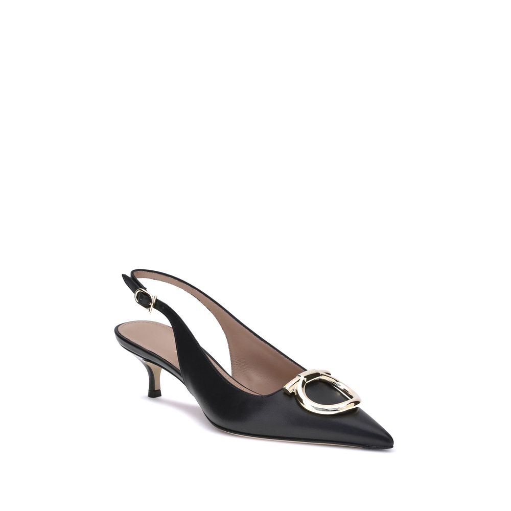 Pompes Ferragamo Gancini noires