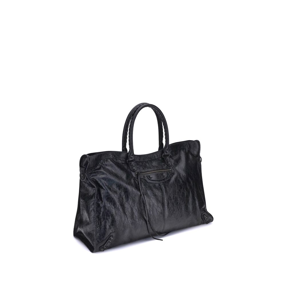 Sac Balenciaga Le City en cuir noir