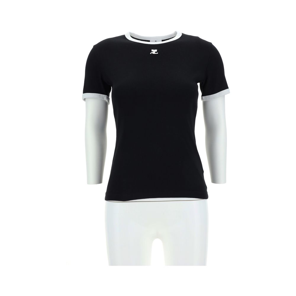 T-shirt Courrèges logo blanc
