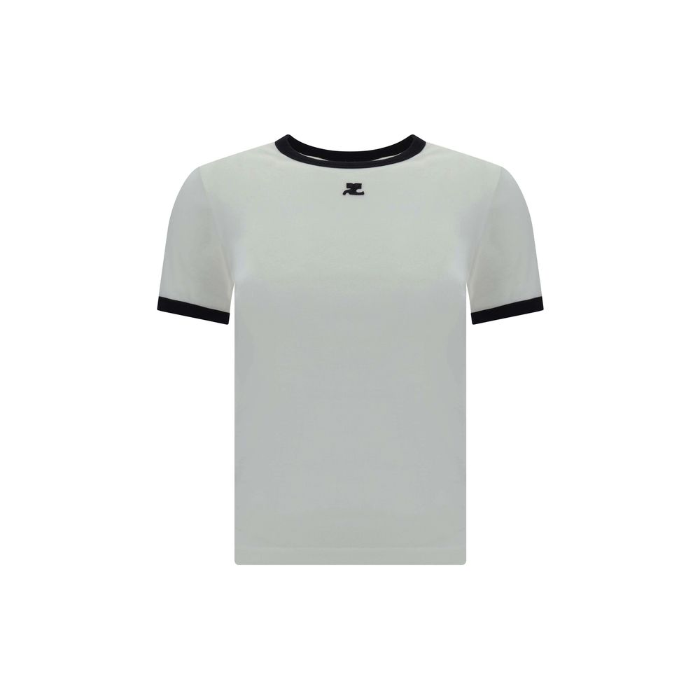 T-shirt Courrèges logo blanc