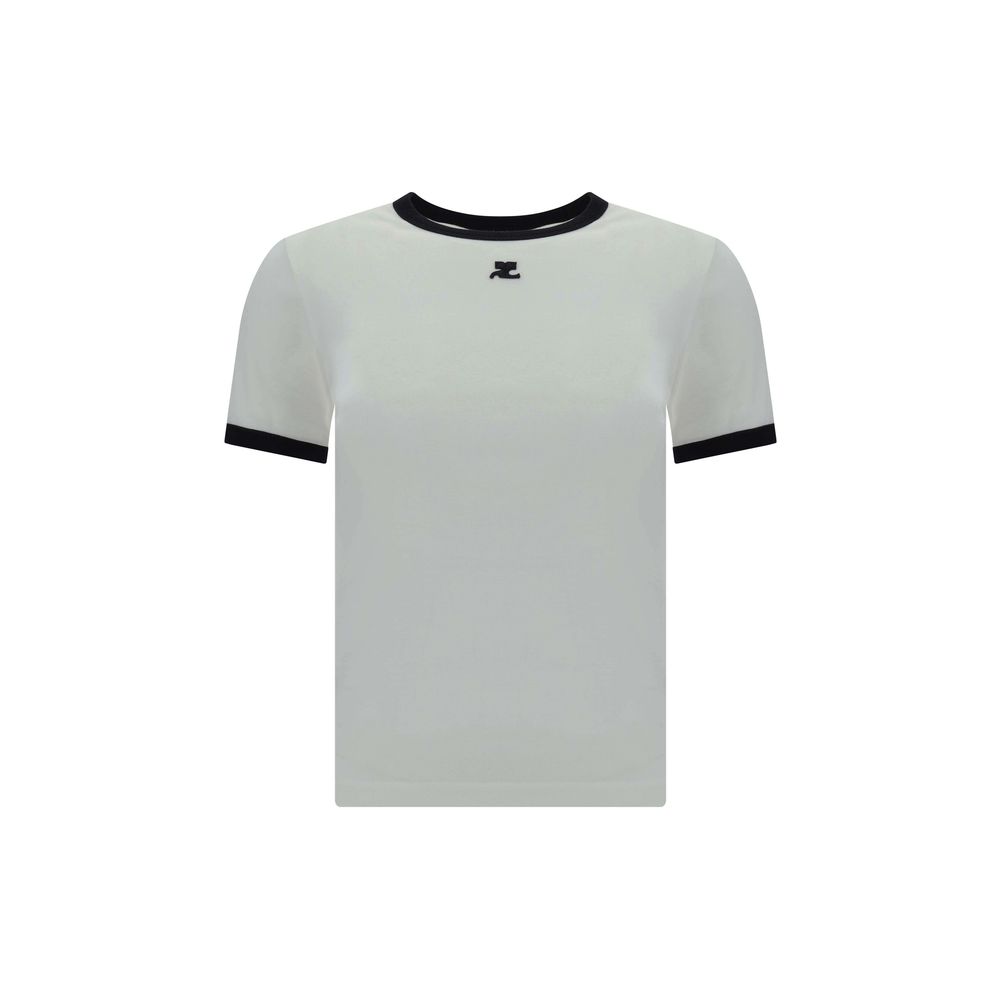 T-shirt Courrèges logo blanc