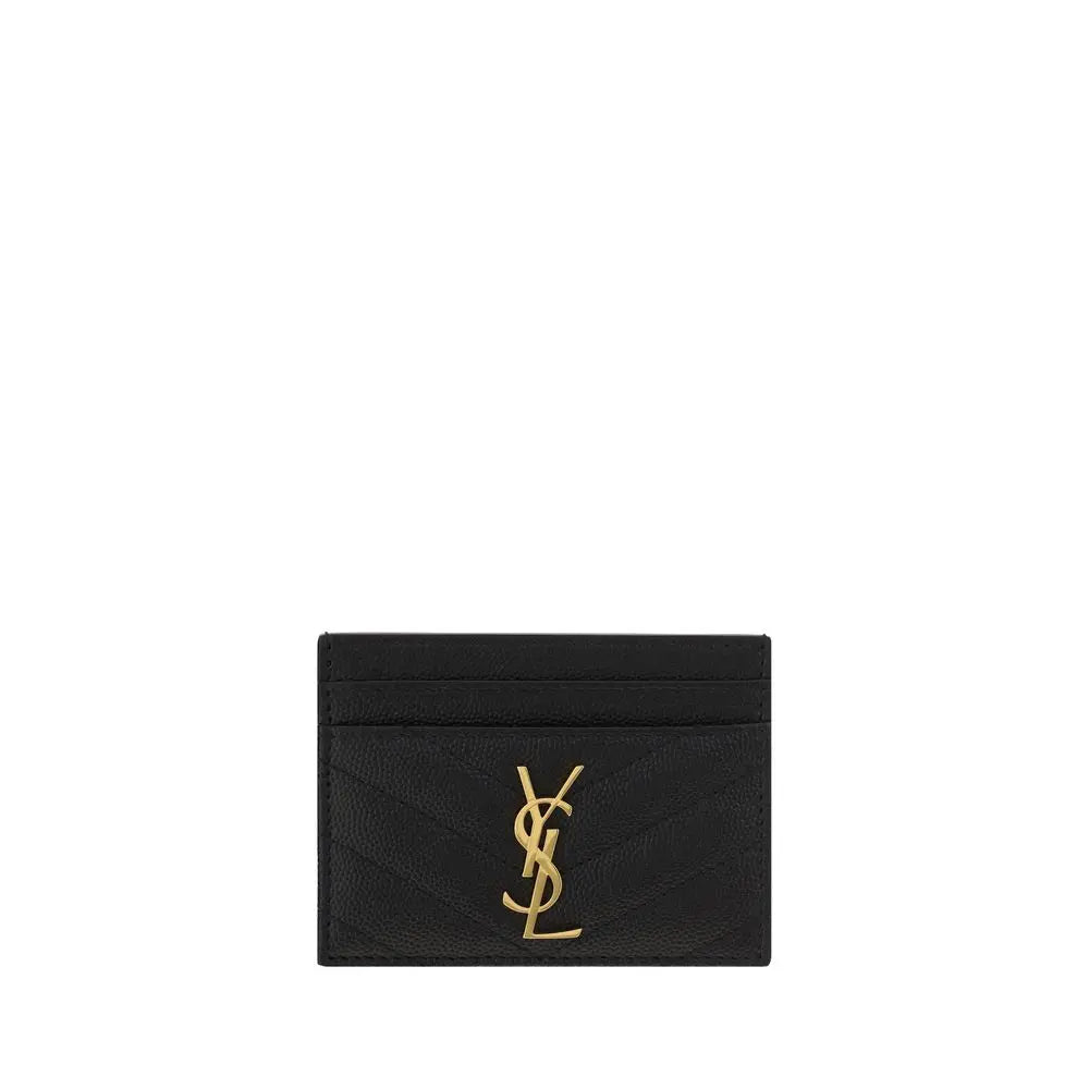 Porte-carte Saint Laurent matelassé noir Saint Laurent