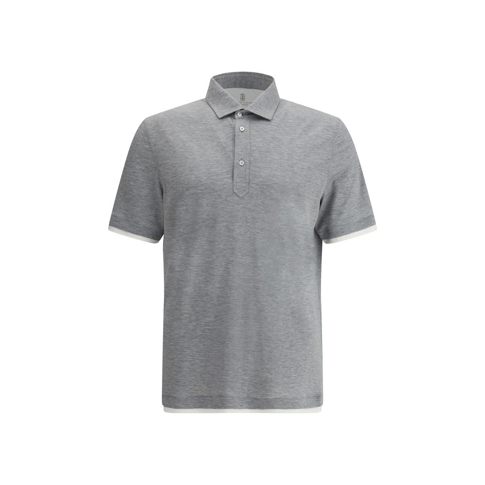 Polo Brunello Cucinelli classique bleu