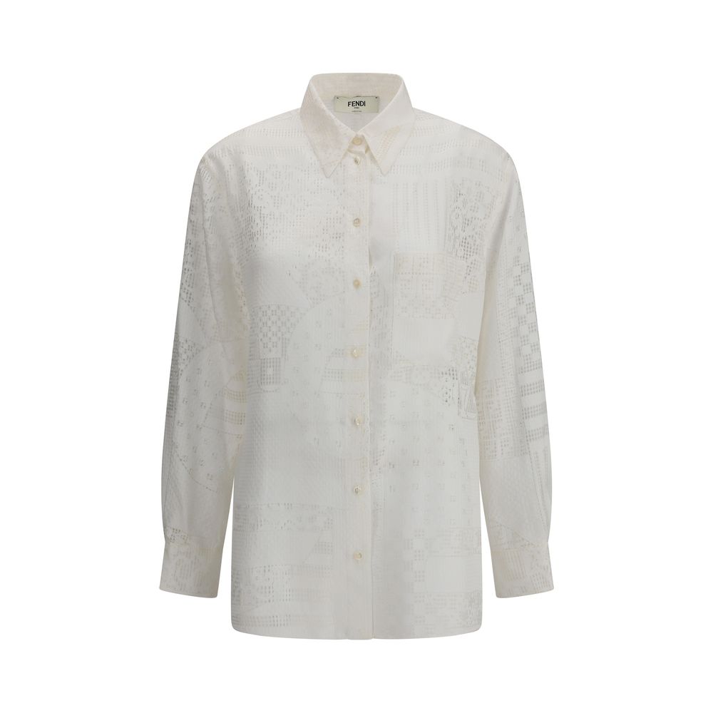 Chemise Fendi Patchwork blanc