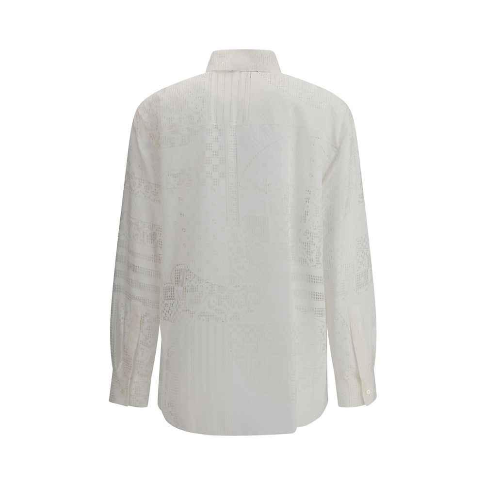 Chemise Fendi Patchwork blanc