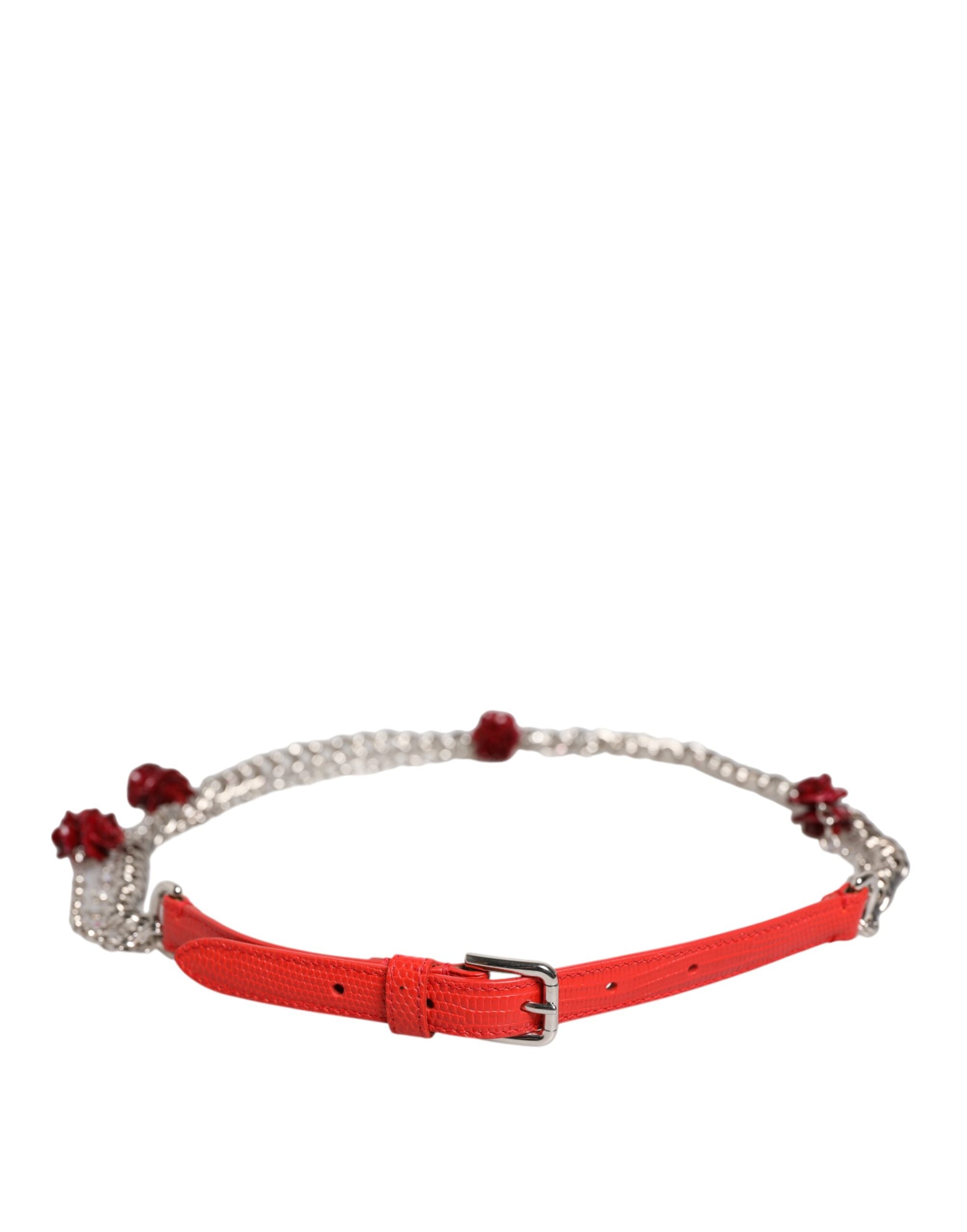 Ceinture Dolce & Gabbana floral rouge