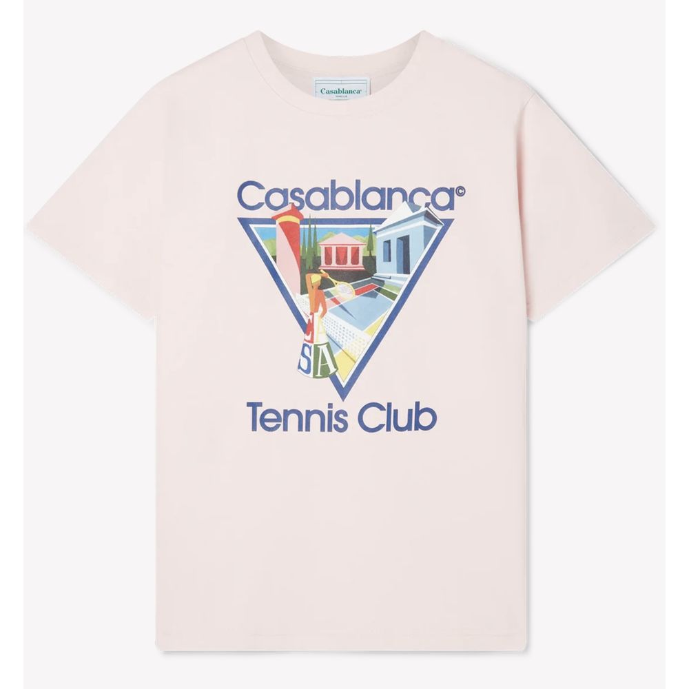 T-shirt Casablanca tennis club rose pâle