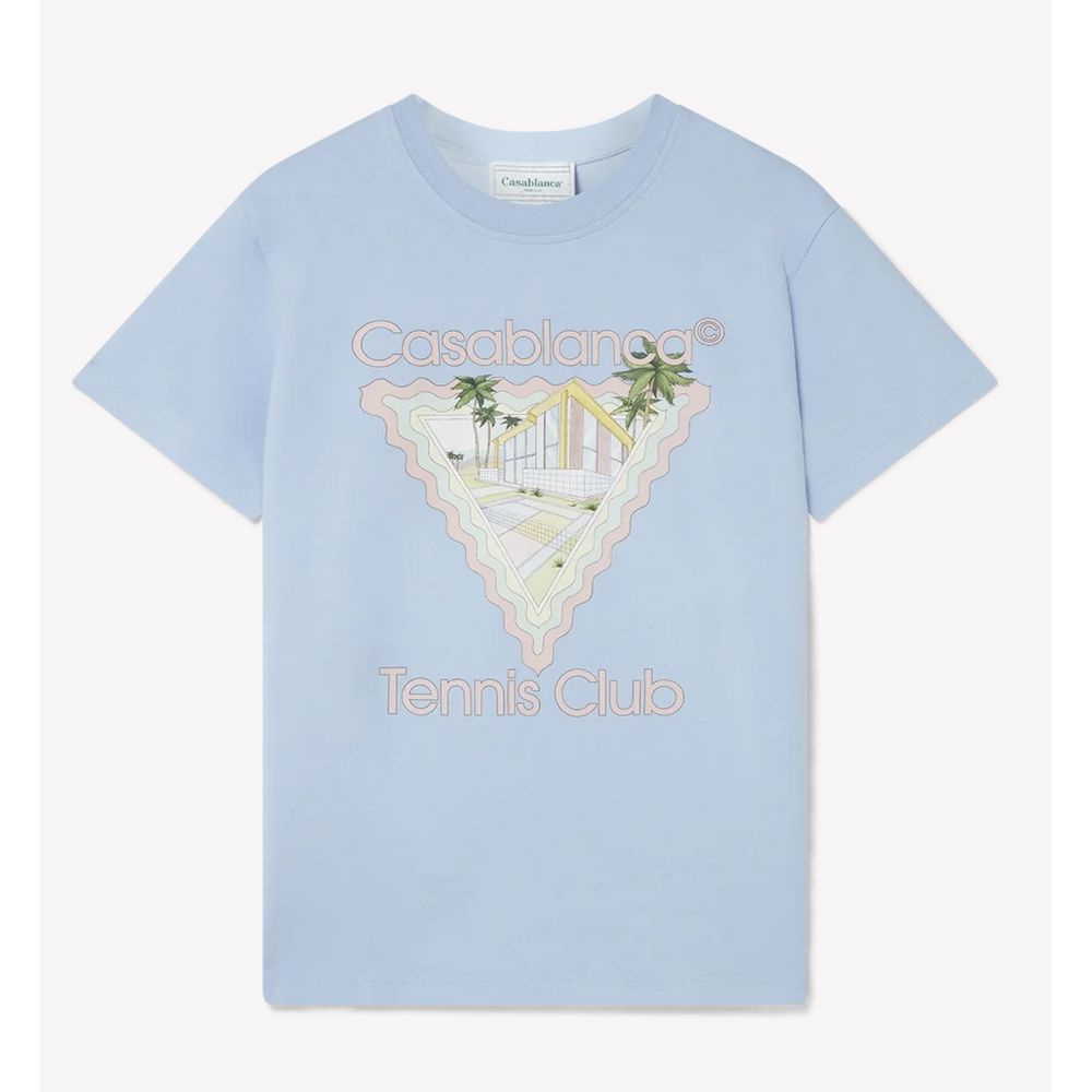 T-shirt Casablanca tennis club bleu pâle