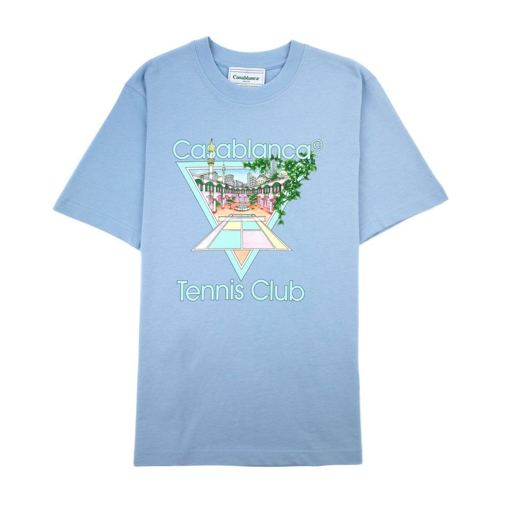 T-shirt Casablanca tennis club bleu pâle
