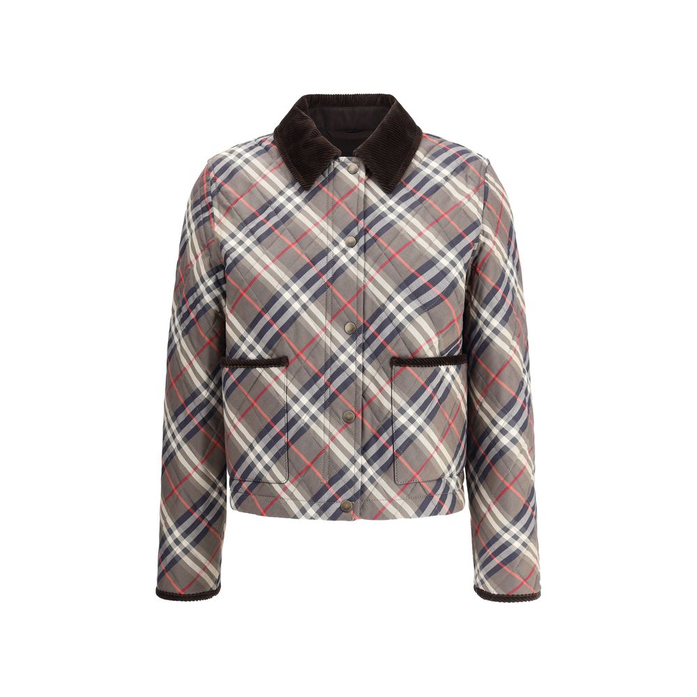 Veste Burberry Check matelassée beige