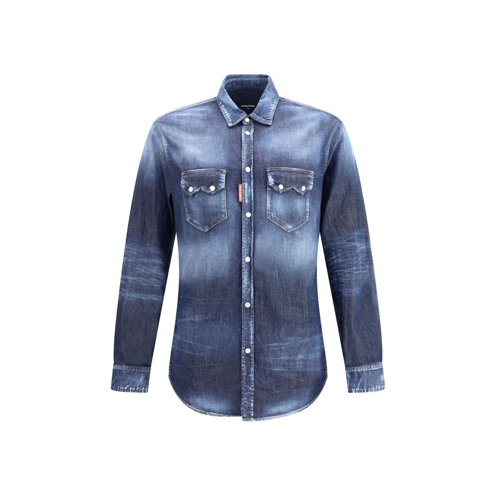 Chemise Dsquared2 en denim bleu