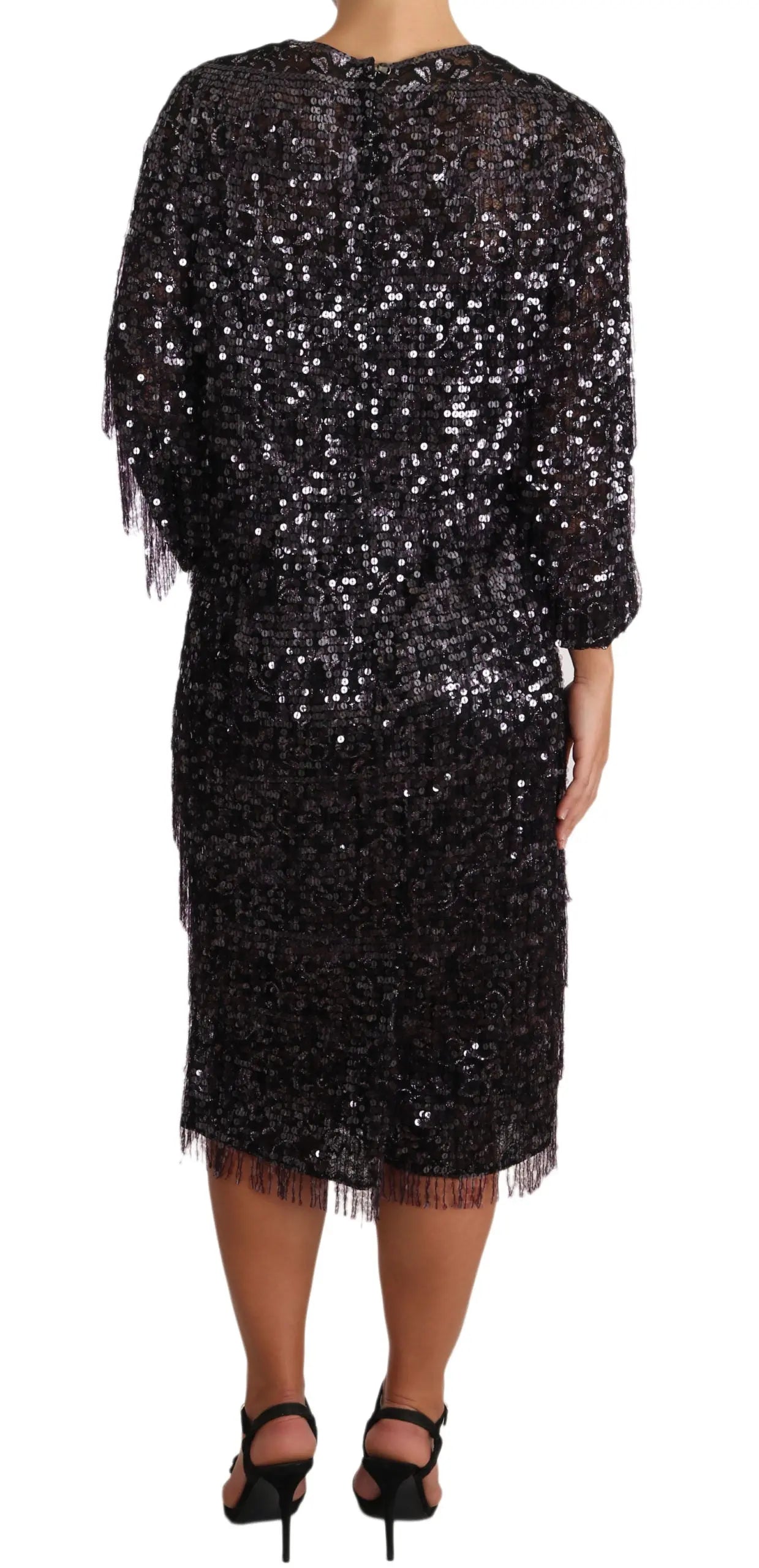 Robe Dolce & Gabbana Shift noire sequins Dolce & Gabbana