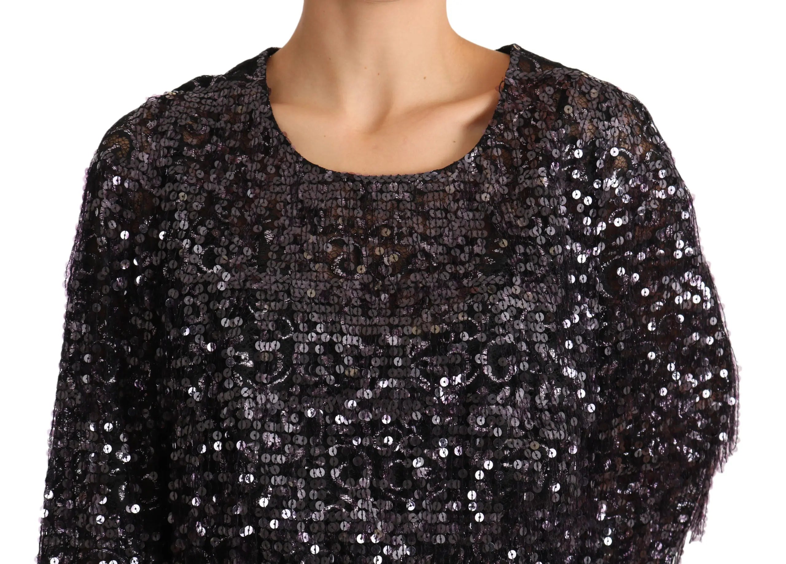 Robe Dolce & Gabbana Shift noire sequins Dolce & Gabbana