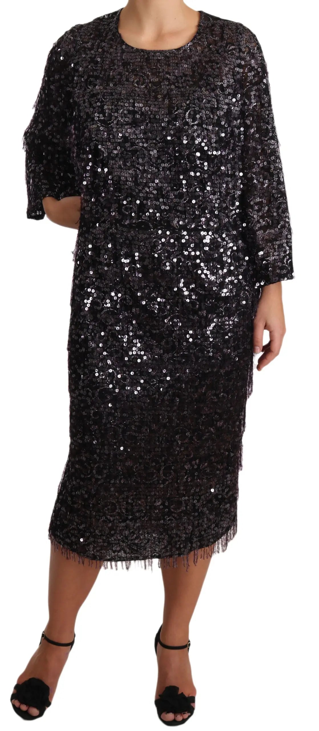 Robe Dolce & Gabbana Shift noire sequins Dolce & Gabbana