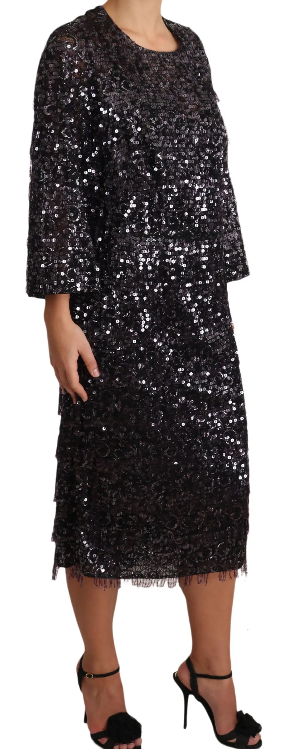 Robe Dolce & Gabbana Shift noire sequins Dolce & Gabbana