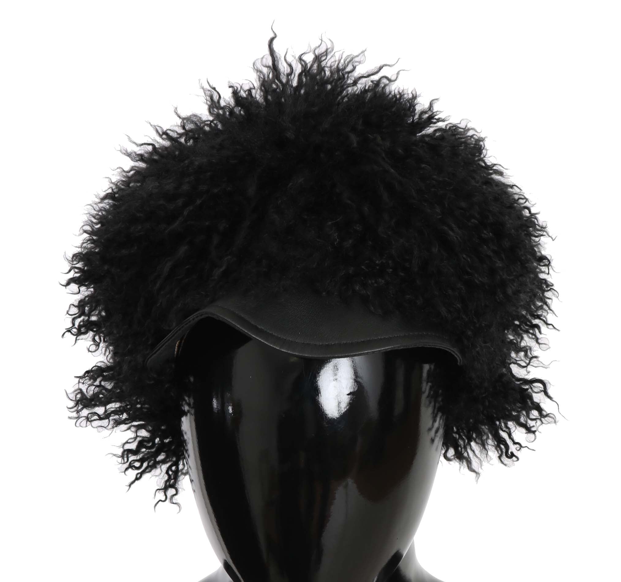 Chapeau Dolce & Gabbana Gatsby en cuir noir