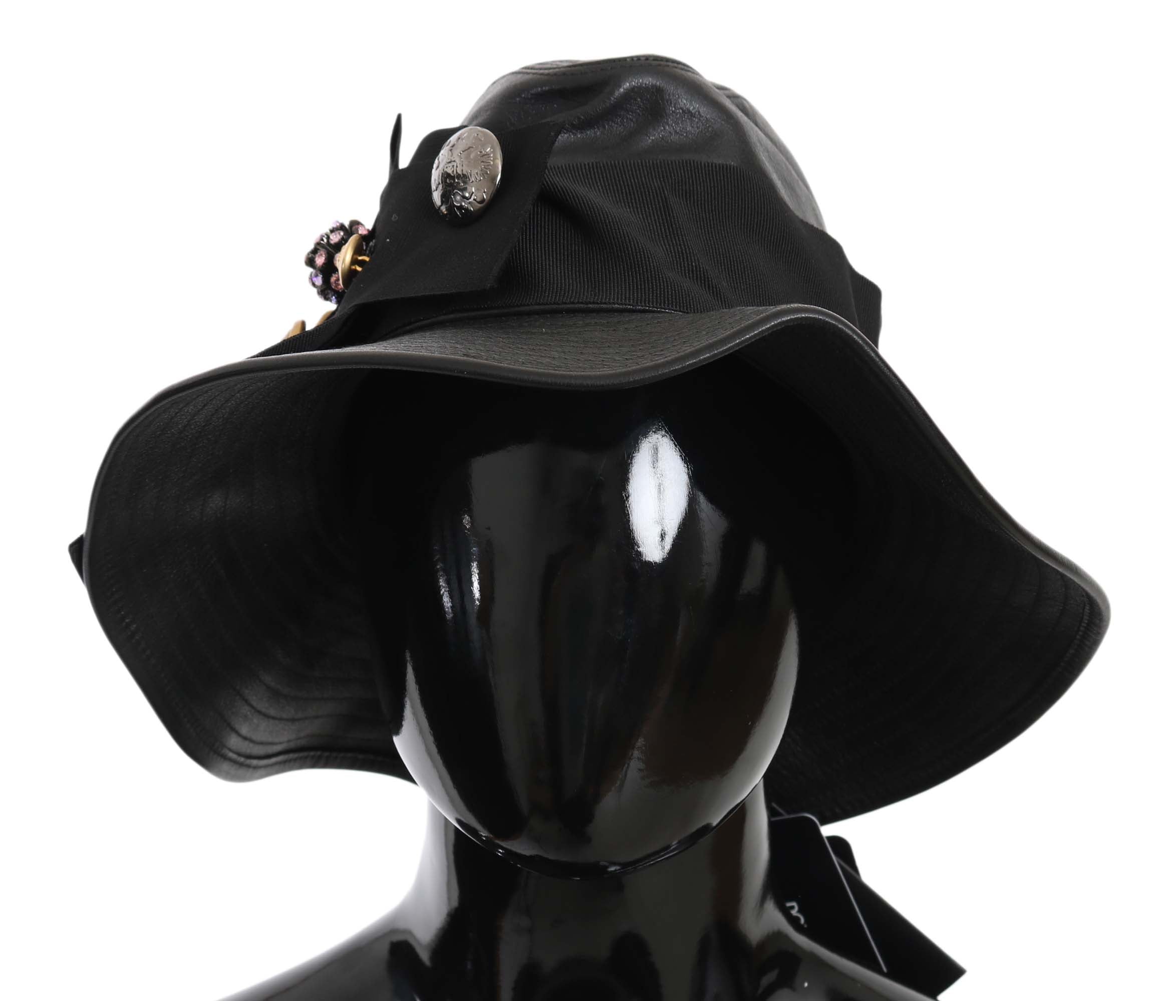 Chapeau cloche Dolce & Gabbana noir cuir