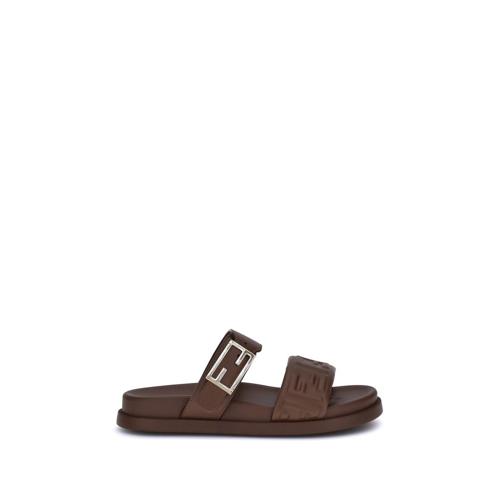 Sandales Fendi à détail FF noires