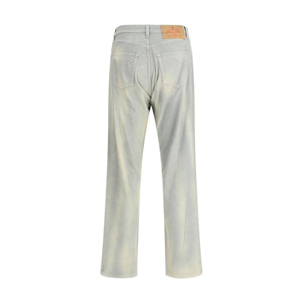 Pantalon Prada à cinq poches bleu