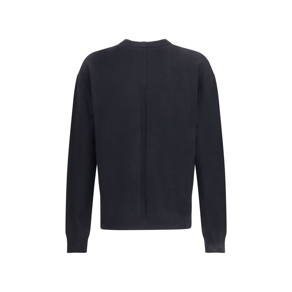 Pull Rick Owens avec coutures exposées noires