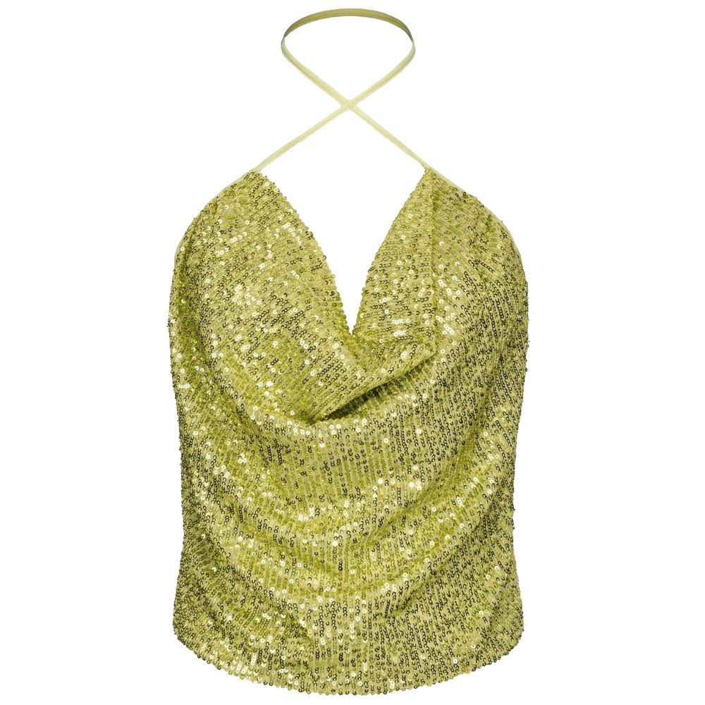 Top Pinko à sequins verts