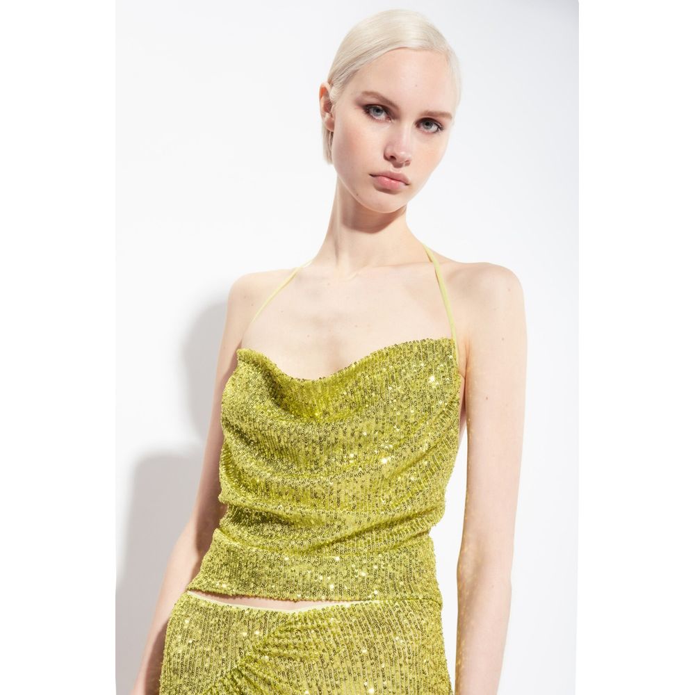 Top Pinko à sequins verts