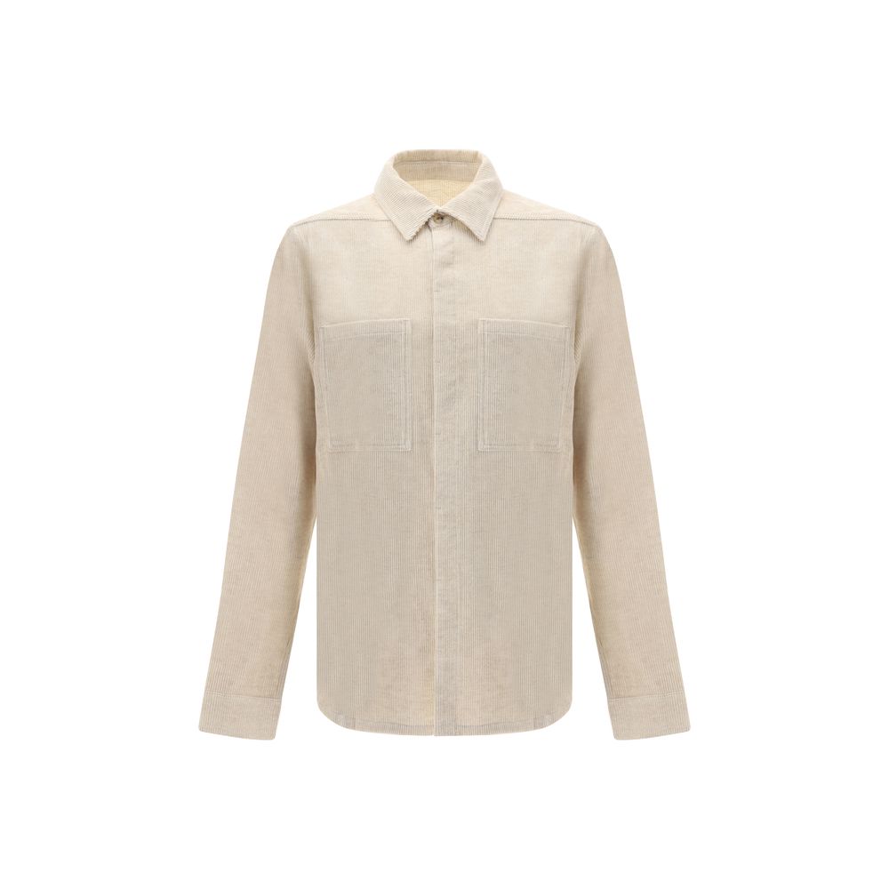 Chemise Rick Owens en velours côtelé beige