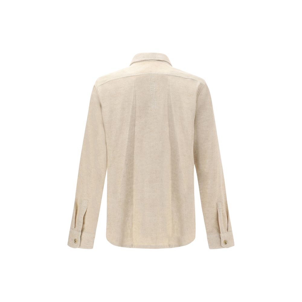 Chemise Rick Owens en velours côtelé beige