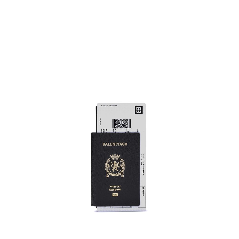 Portefeuille Balenciaga trompe-l’œil noir