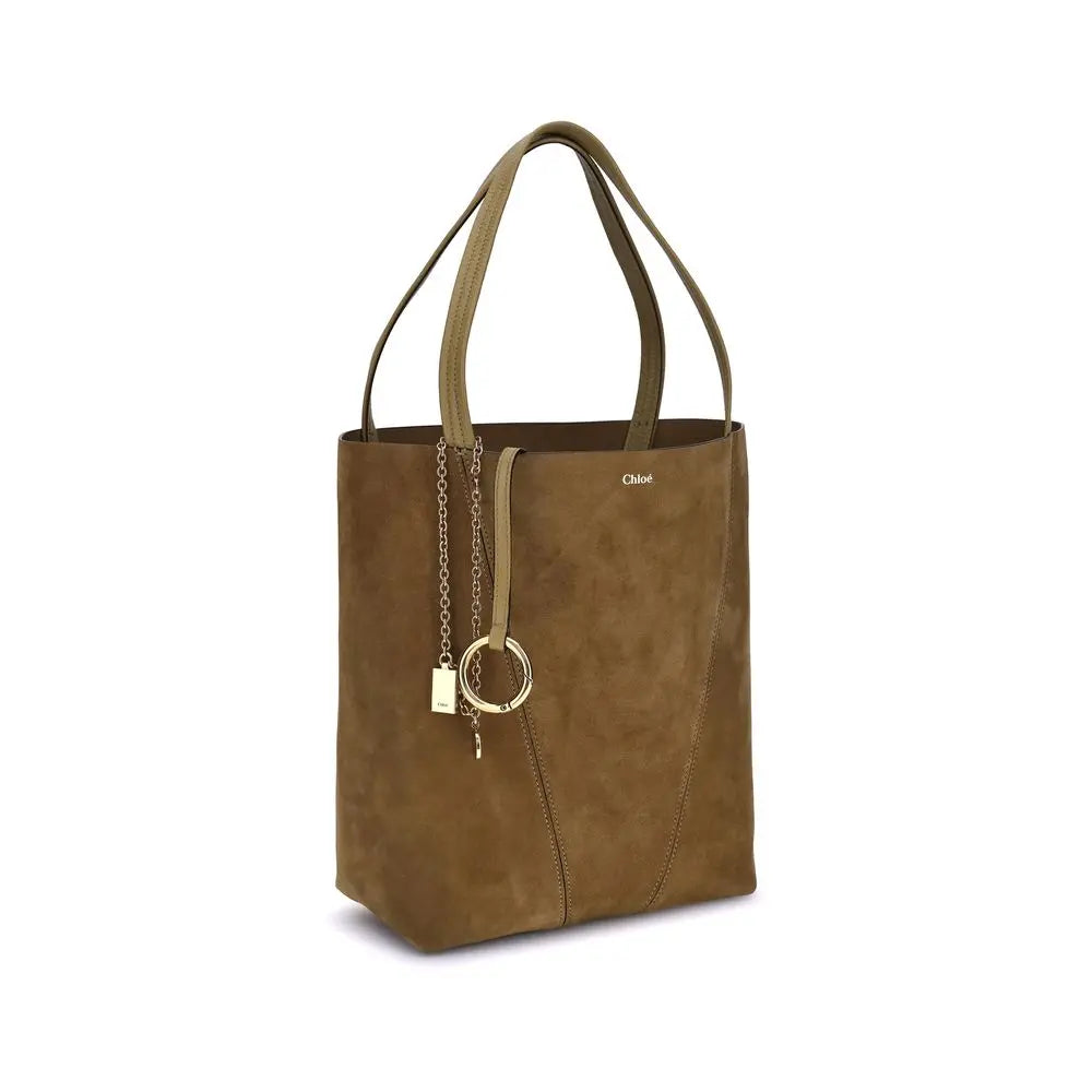 Sac Chloé Spin en cuir beige Chloé