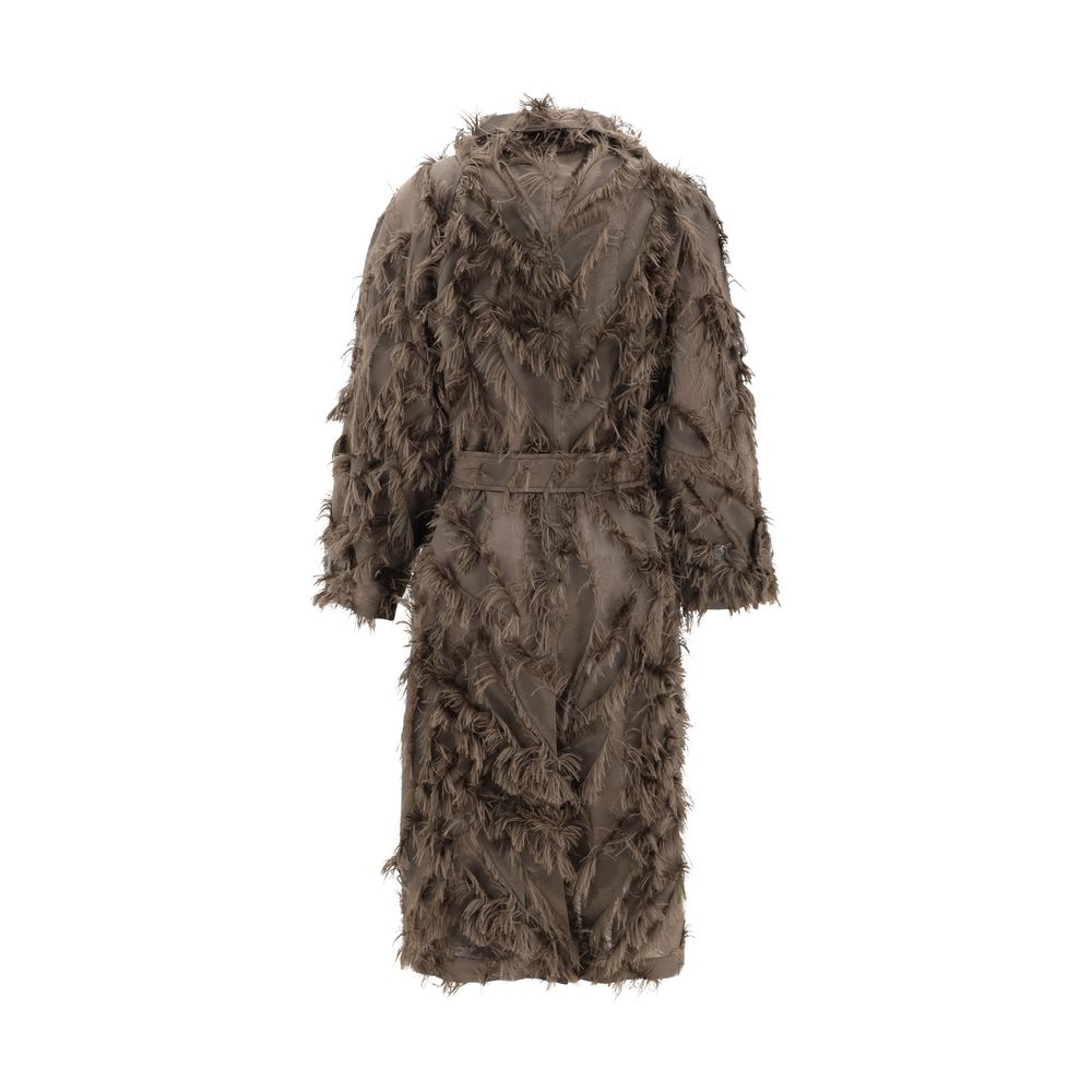 Manteau Brunello Cucinelli avec fourrure gris